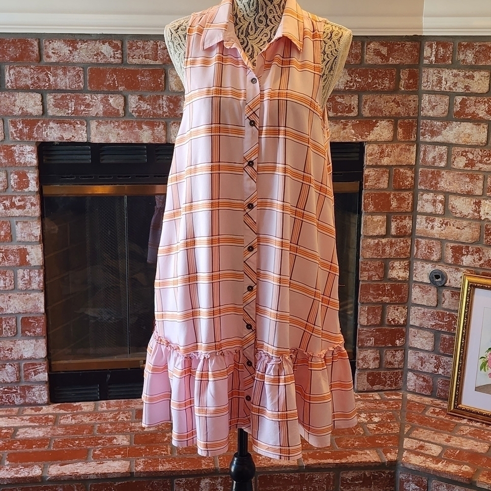 MAEVE BY ANTHROPOLOGY PINK AND ORANGE Size M DRESS - Picture 4 of 6